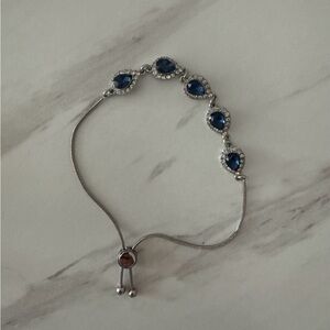 EUC Elegant Silver and Blue Bracelet